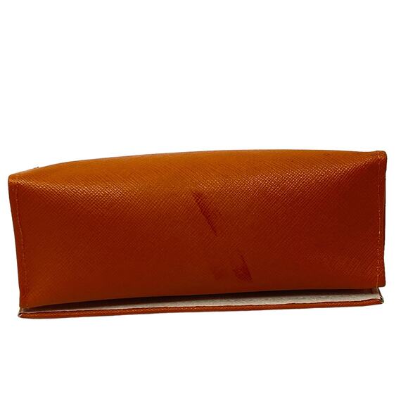 Tory Burch Orange Gold Tone Logo Sunglasses Eyeglasses Case 6.5 x 3.5 Case Only - Picture 6 of 11